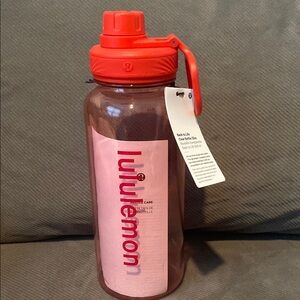 Lululemon Back to Life Clear Red Water Bottle